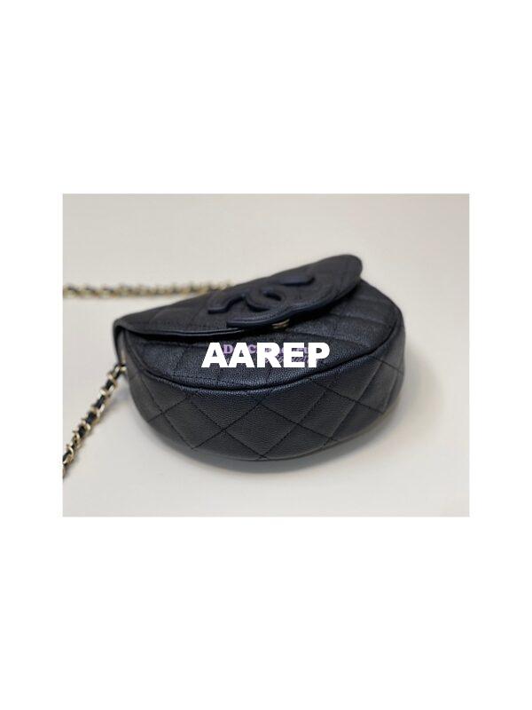 Replica Chanel Mini Messenger Bag Grained Calfskin AS3867 Black 4