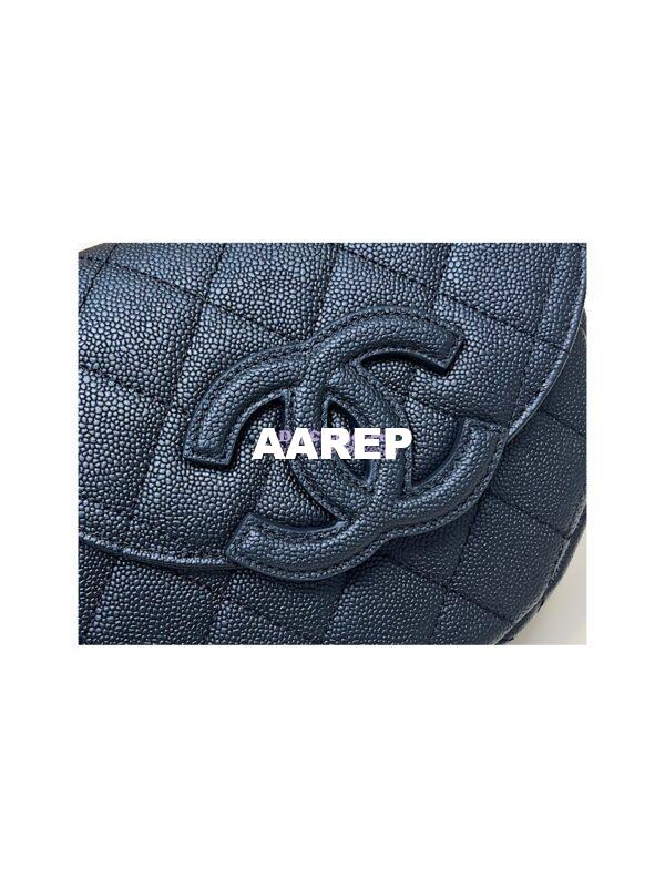 Replica Chanel Mini Messenger Bag Grained Calfskin AS3867 Black 5