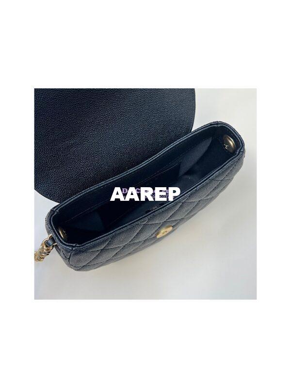 Replica Chanel Mini Messenger Bag Grained Calfskin AS3867 Black 8