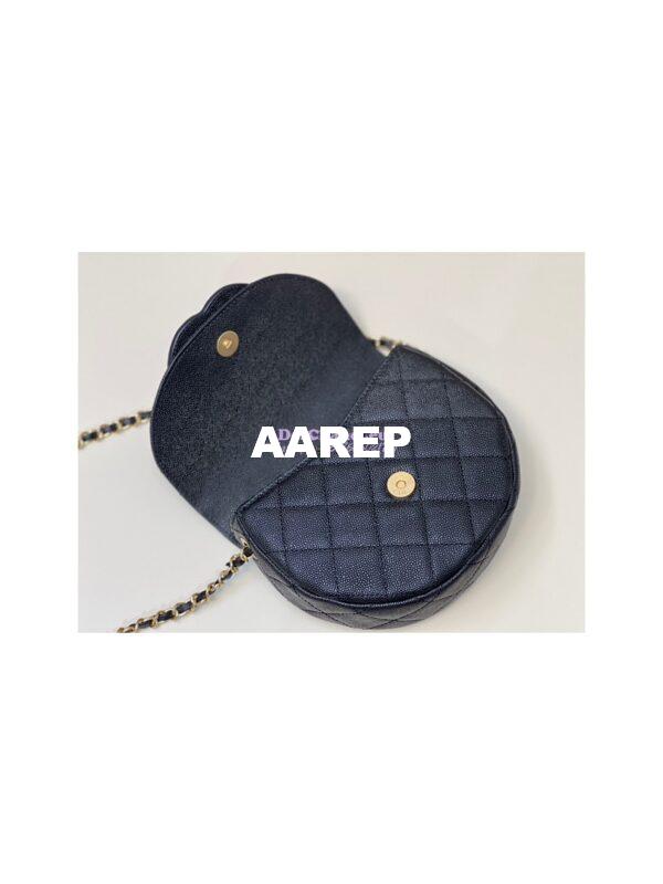 Replica Chanel Mini Messenger Bag Grained Calfskin AS3867 Black 10