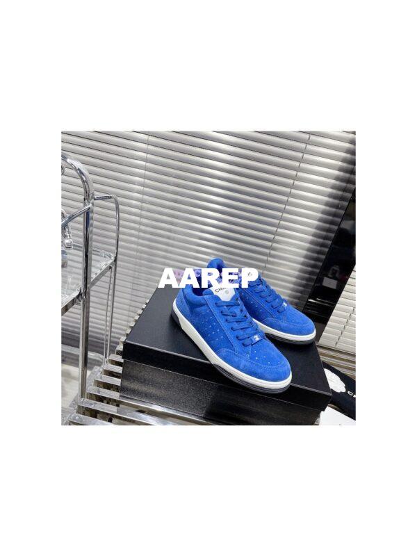 Replica Chanel Suede Calfskin Trainers G39225 Blue 2