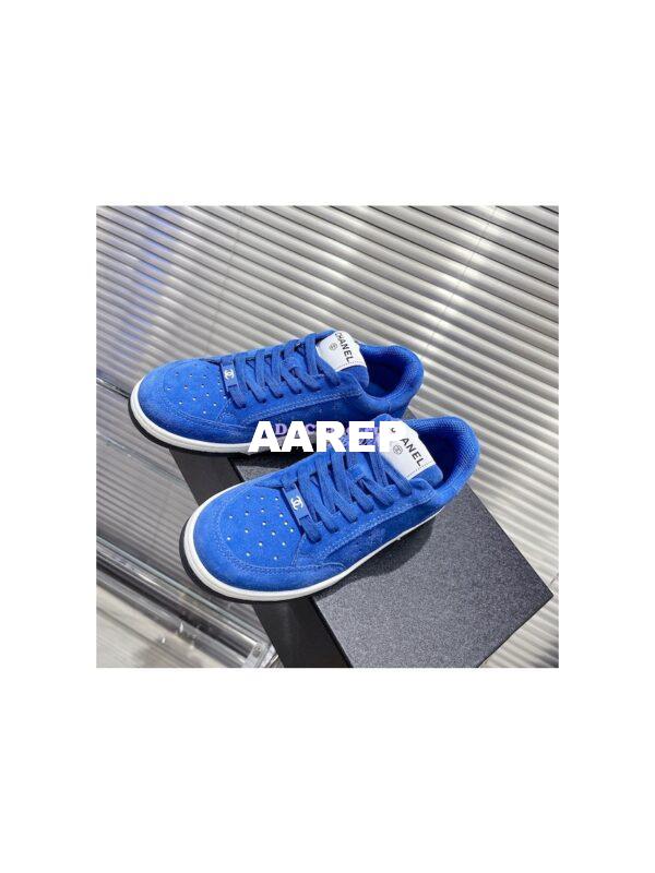 Replica Chanel Suede Calfskin Trainers G39225 Blue 6