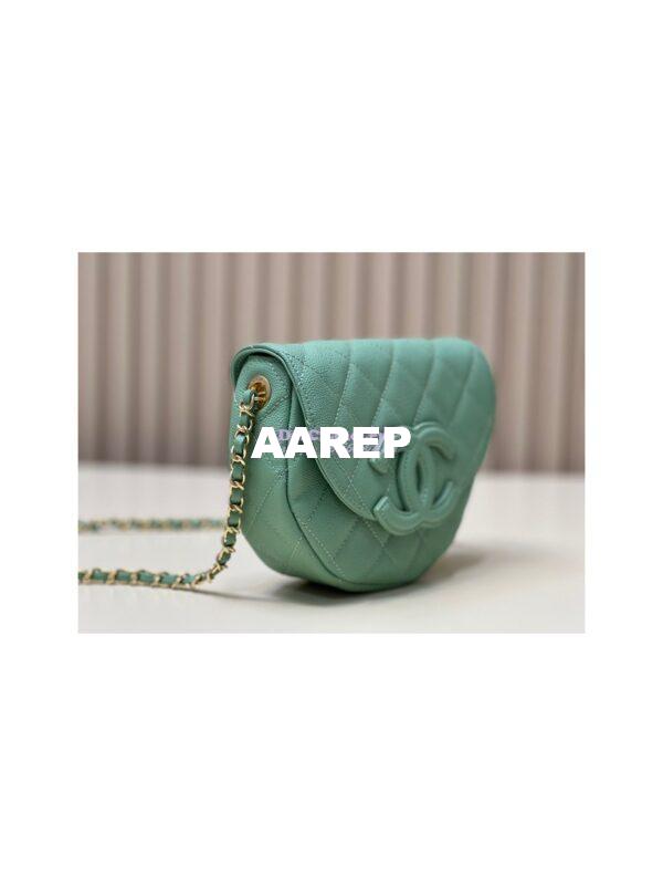 Replica Chanel Mini Messenger Bag Grained Calfskin AS3867 Light Green 3