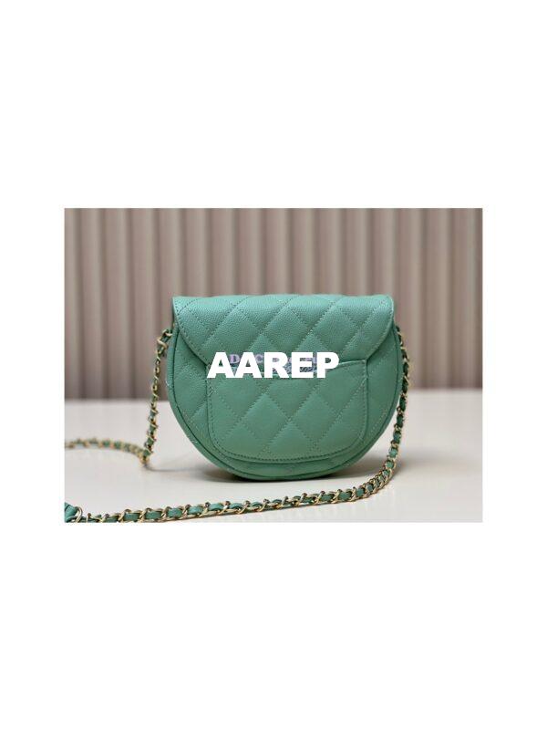 Replica Chanel Mini Messenger Bag Grained Calfskin AS3867 Light Green 5