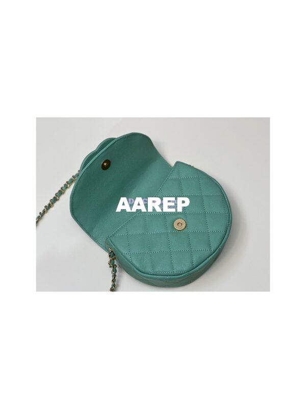Replica Chanel Mini Messenger Bag Grained Calfskin AS3867 Light Green 6