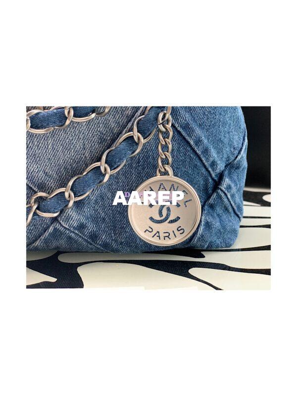 Replica Chanel 22 Handbag Washed Denim & Silver-Tone AS3260 AS3261 Light Blue & Blue 7
