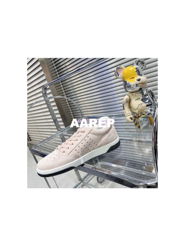 Replica Chanel Suede Calfskin Trainers G39225 Light Pink 5