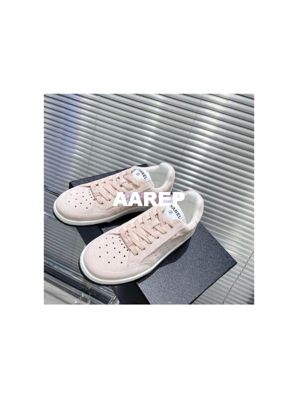 Replica Chanel Suede Calfskin Trainers G39225 Light Pink 7