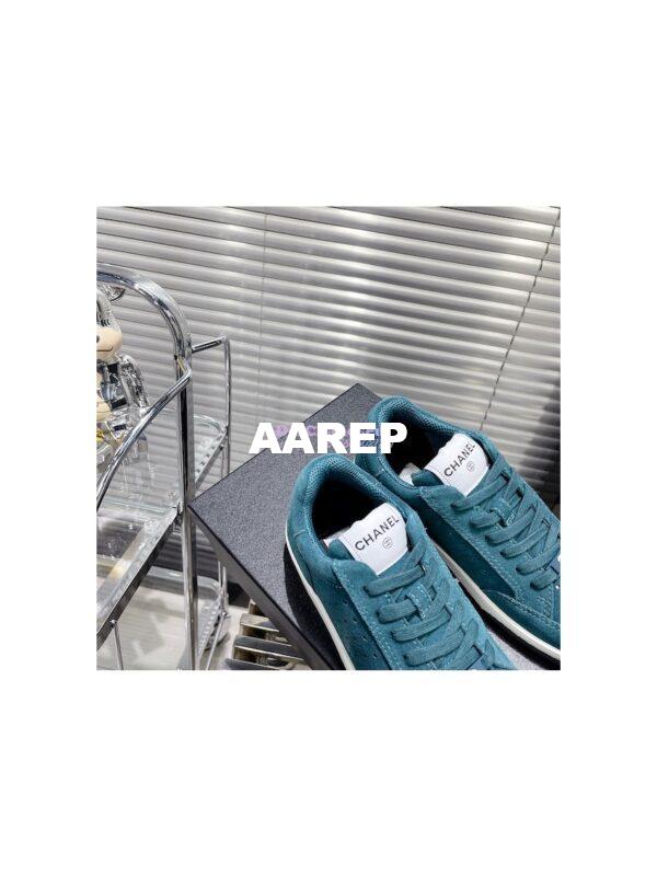 Replica Chanel Suede Calfskin Trainers G39225 Green 8