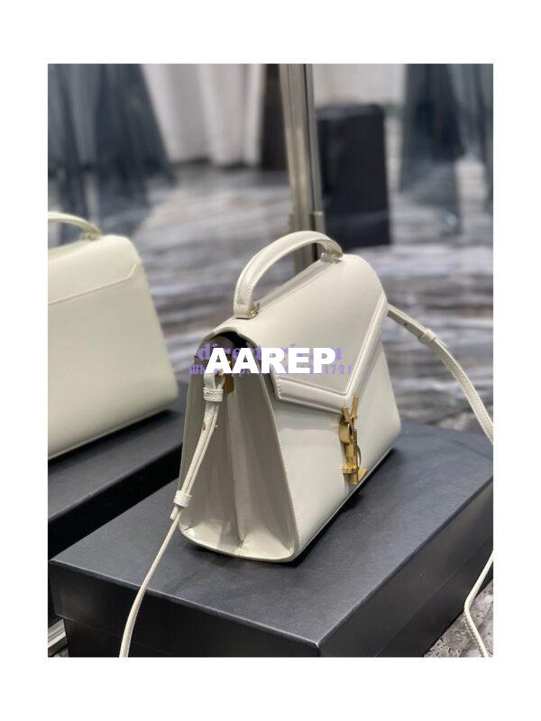 Replica YSL Saint Laurent Cassandra Medium Top Handle Bag In Smooth Leather 578000 White 4