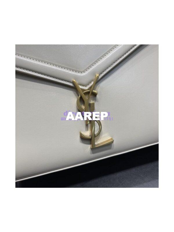 Replica YSL Saint Laurent Cassandra Medium Top Handle Bag In Smooth Leather 578000 White 6