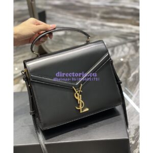 Replica YSL Saint Laurent Cassandra Medium Top Handle Bag In Smooth Leather 578000 Black 2