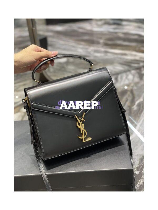 Replica YSL Saint Laurent Cassandra Medium Top Handle Bag In Smooth Leather 578000 Black 4