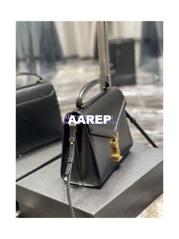 Replica YSL Saint Laurent Cassandra Medium Top Handle Bag In Smooth Leather 578000 Black 5