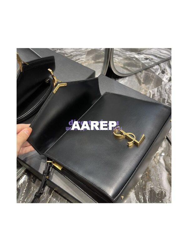 Replica YSL Saint Laurent Cassandra Medium Top Handle Bag In Smooth Leather 578000 Black 8