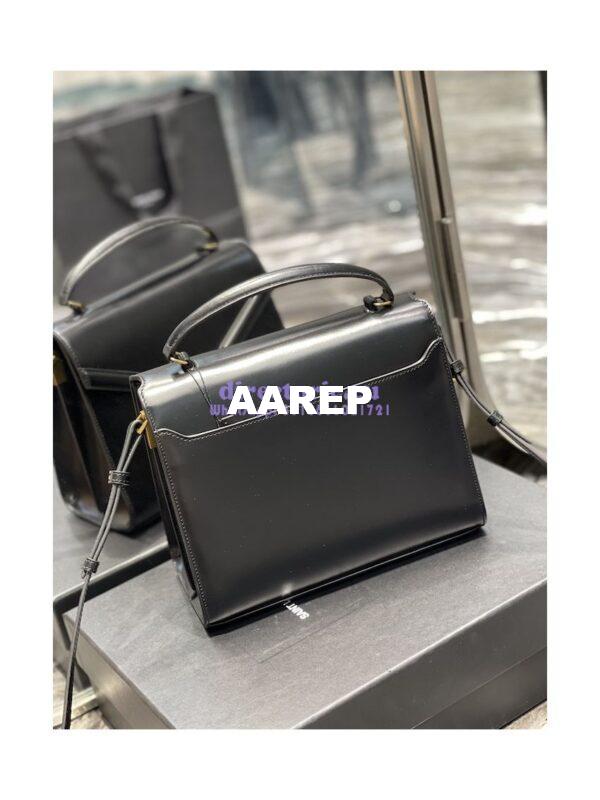 Replica YSL Saint Laurent Cassandra Medium Top Handle Bag In Smooth Leather 578000 Black 11