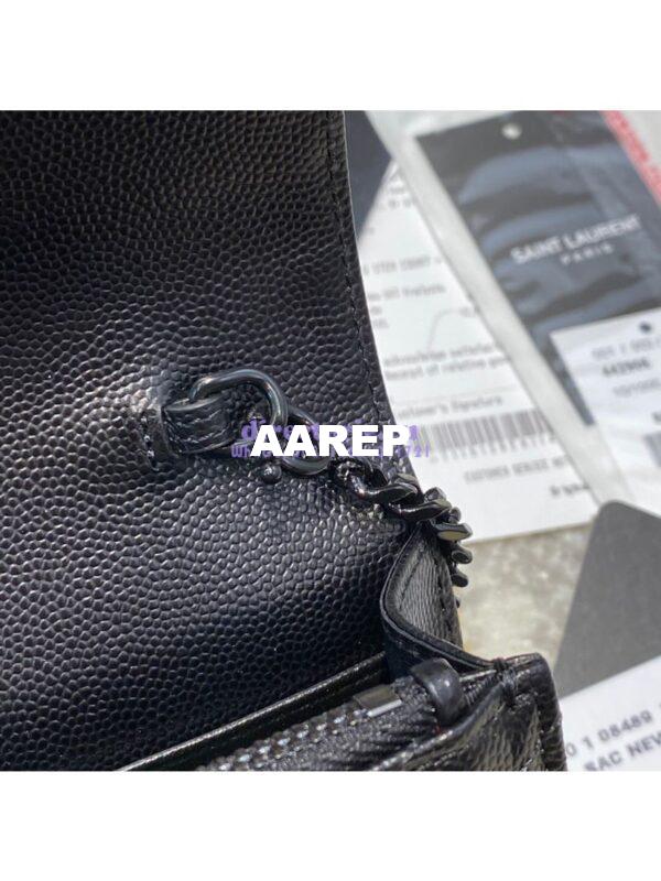 Replica YSL Saint Laurent Envelope Chain Wallet Grain De Poudre 393953 Black in black Hardware 13