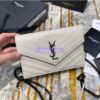 Replica YSL Saint Laurent Envelope Chain Wallet Grain De Poudre 393953 Black in black Hardware