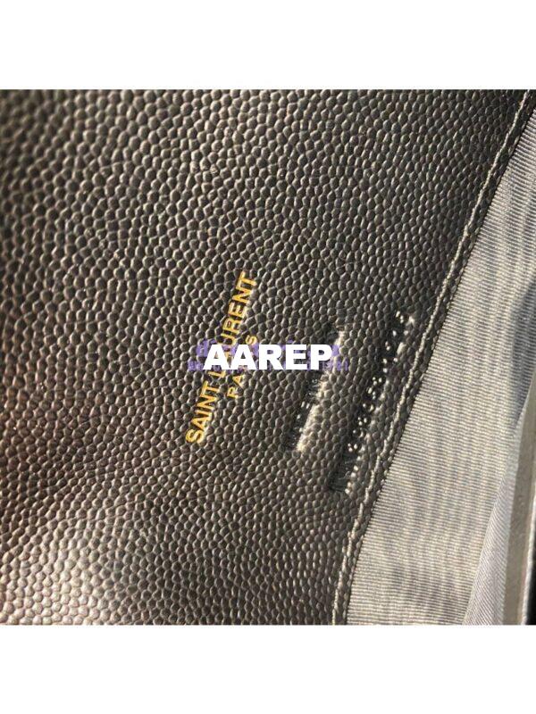 Replica YSL Saint Laurent Envelope Chain Wallet Grain De Poudre 393953 Black in Gold Hardware 11