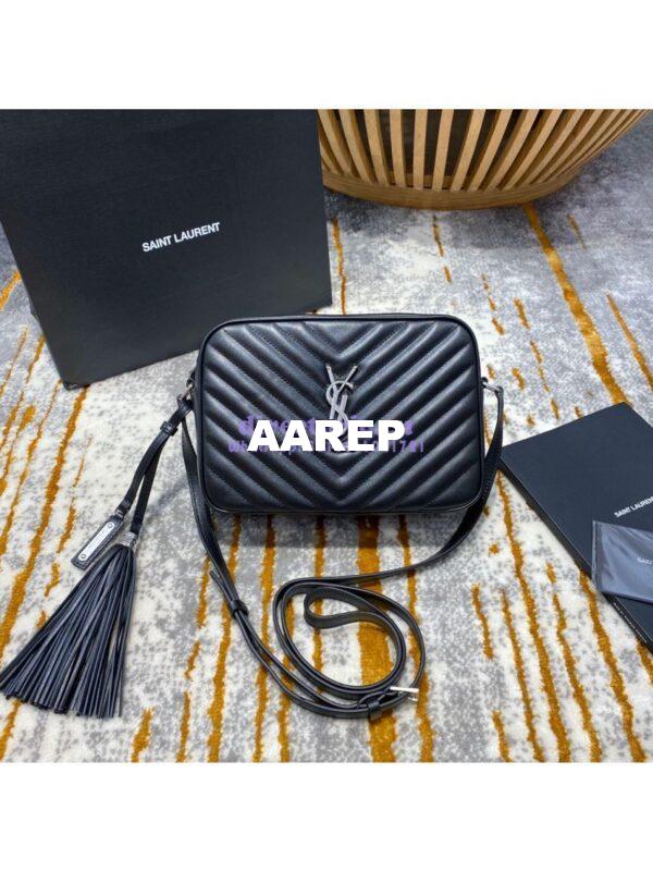 Replica YSL Saint Laurent LouLou Camera Bag in Matelassé Leather 520534 Black in Silver Hardware 2