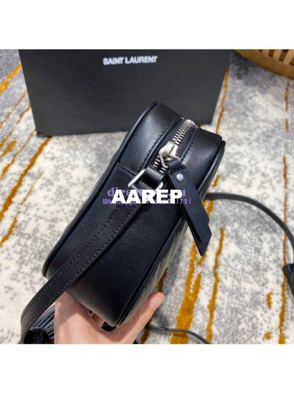 Replica YSL Saint Laurent LouLou Camera Bag in Matelassé Leather 520534 Black in Silver Hardware 5