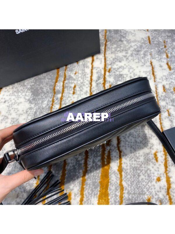 Replica YSL Saint Laurent LouLou Camera Bag in Matelassé Leather 520534 Black in Silver Hardware 6