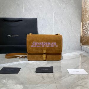 Replica Yves Saint Laurent YSL Carre Satchel In Suede 585060 Brown