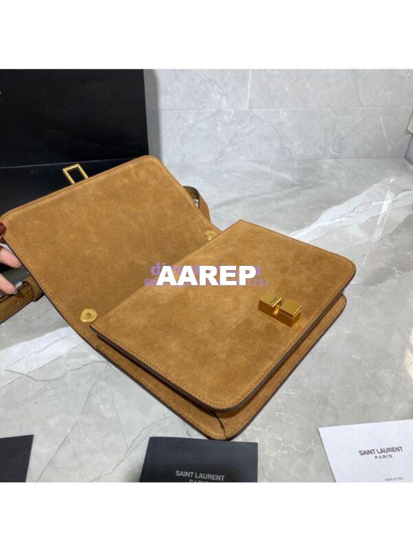 Replica Yves Saint Laurent YSL Carre Satchel In Suede 585060 Brown 8
