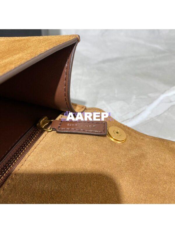 Replica Yves Saint Laurent YSL Carre Satchel In Suede 585060 Brown 12
