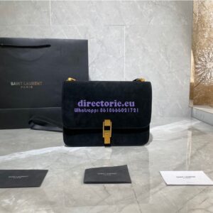 Replica Yves Saint Laurent YSL Carre Satchel In Suede 585060 Black