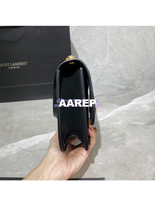 Replica Yves Saint Laurent YSL Carre Satchel In Suede 585060 Black 8