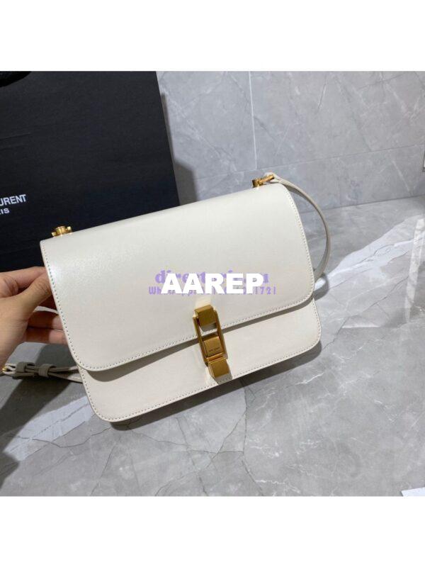 Replica Yves Saint Laurent YSL Carre Satchel In Smooth Leather 585060 Blanc 5