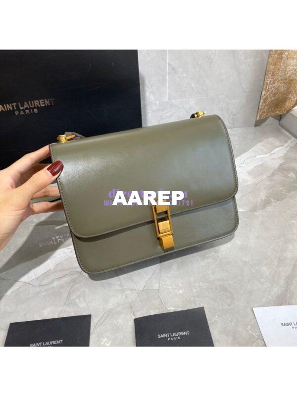 Replica Yves Saint Laurent YSL Carre Satchel In Smooth Leather 585060 Green 4