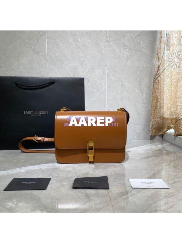 Replica Yves Saint Laurent YSL Carre Satchel In Smooth Leather 585060 Brown 3