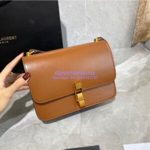 Replica Yves Saint Laurent YSL Carre Satchel In Smooth Leather 585060 Brown 2
