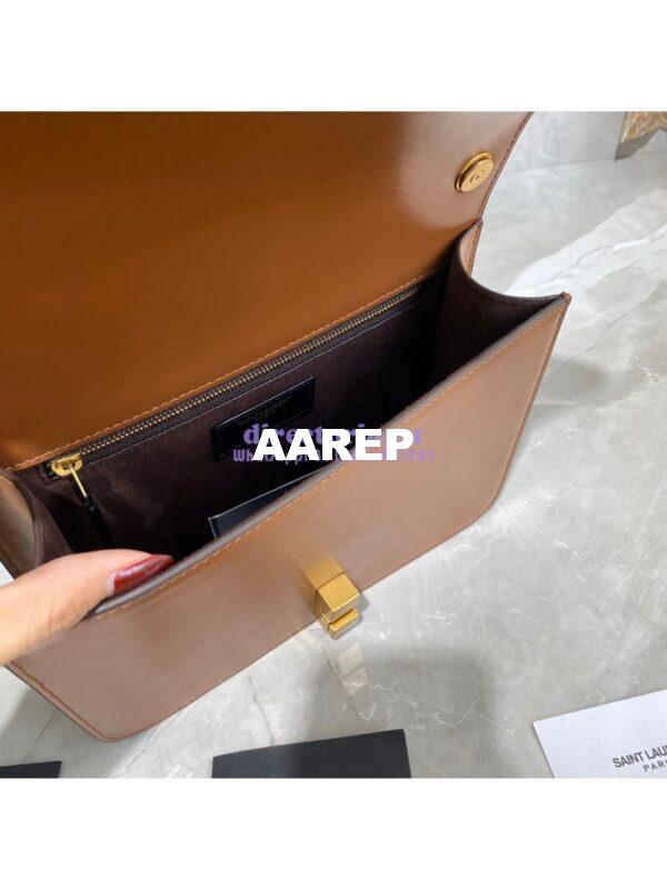 Replica Yves Saint Laurent YSL Carre Satchel In Smooth Leather 585060 Brown 9