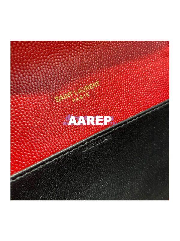 Replica YSL Saint Laurent Uptown Chain Wallet In Grain De Poudre Embossed Leather 6077881 Red 11