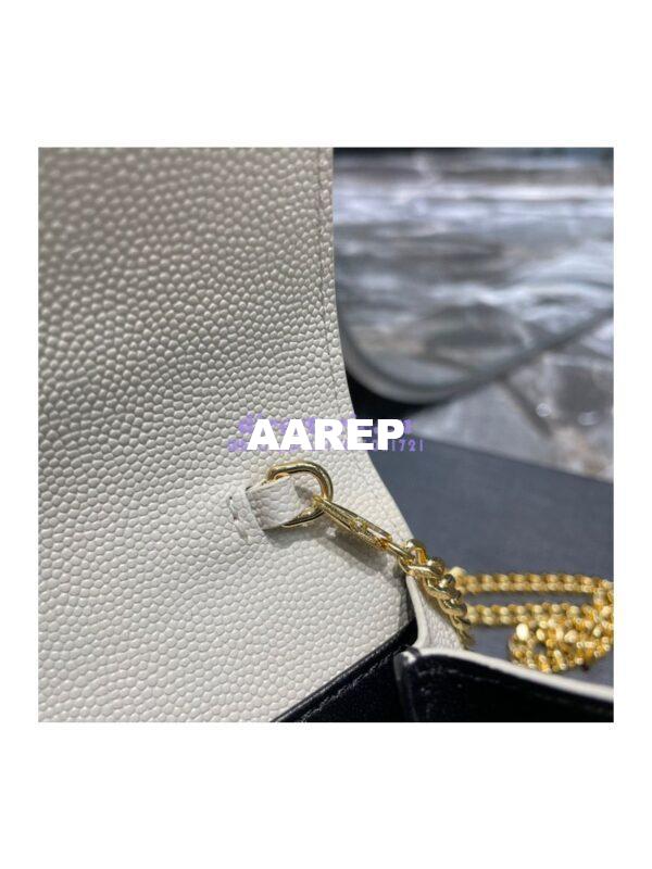 Replica YSL Saint Laurent Uptown Chain Wallet In Grain De Poudre Embossed Leather 6077881 White 10