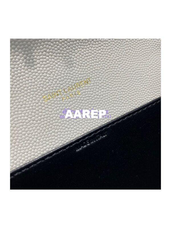 Replica YSL Saint Laurent Uptown Chain Wallet In Grain De Poudre Embossed Leather 6077881 White 11