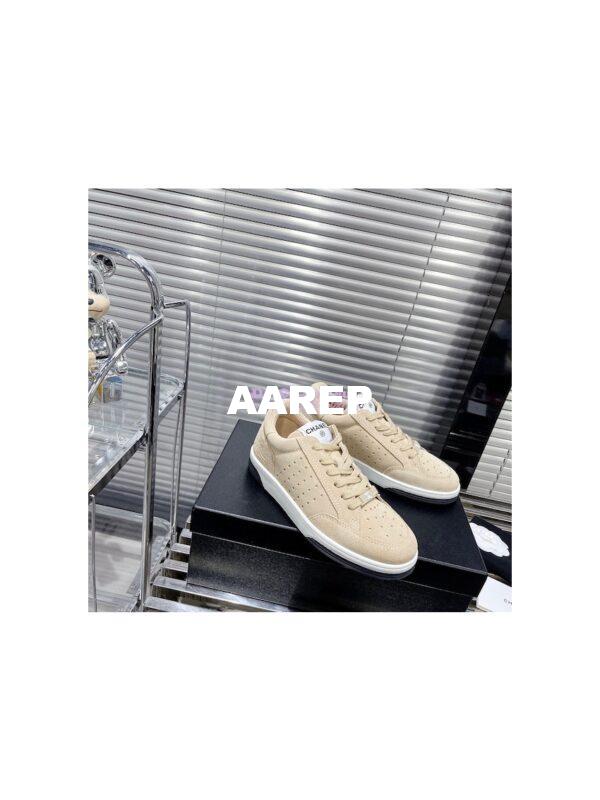 Replica Chanel Suede Calfskin Trainers G39225 Beige 4