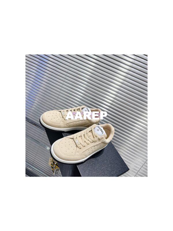 Replica Chanel Suede Calfskin Trainers G39225 Beige 9