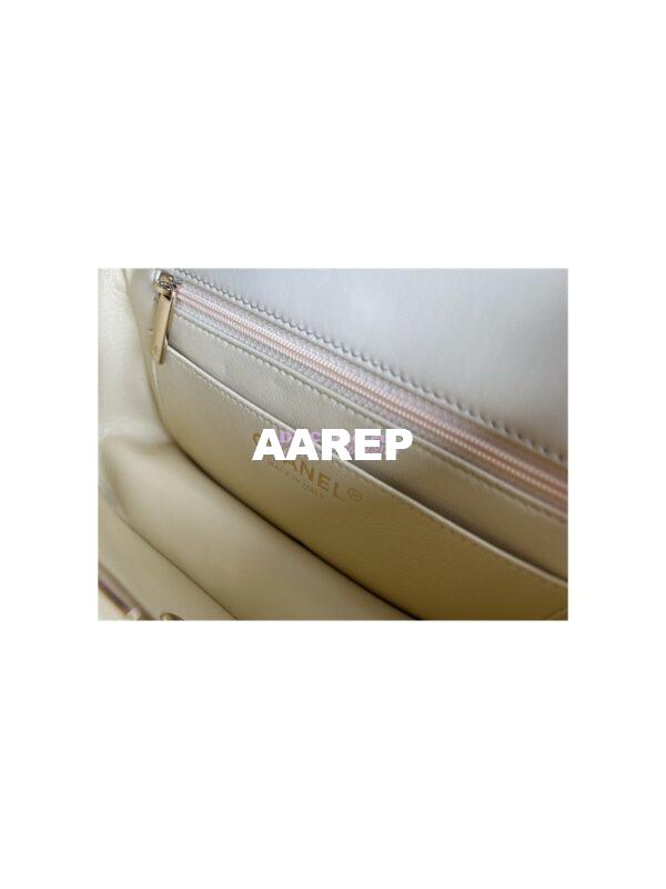 Replica Chanel Beige Lambskin Mini Flap Bag With Top Handle AS2431 10