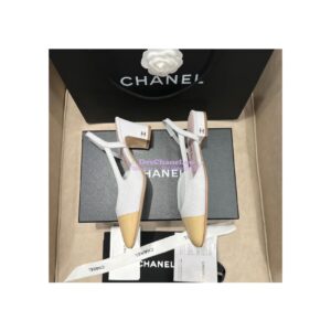 Replica Chanel 22P Slingbacks 20mm 65mm Lambskin Cap Toe G31318 G31319 Green 2