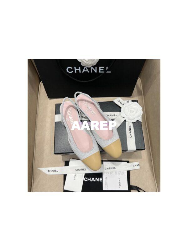 Replica Chanel 22P Slingbacks 20mm 65mm Lambskin Cap Toe G31318 G31319 Green 13