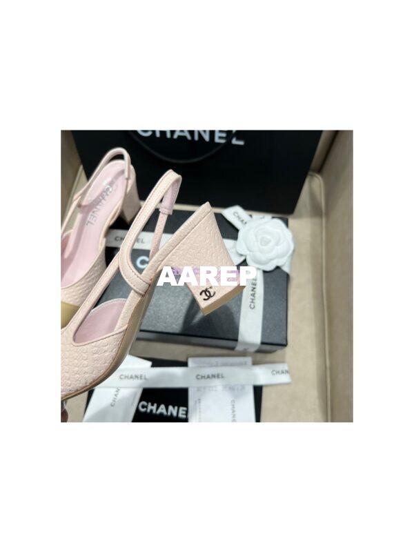 Replica Chanel 22P Slingbacks 20mm 65mm Lambskin Cap Toe G31318 G31319 Pink 9