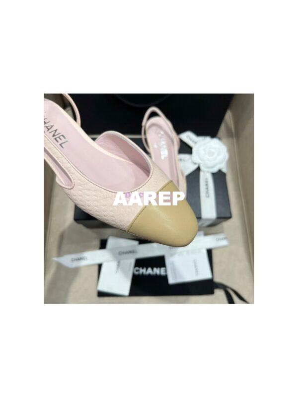 Replica Chanel 22P Slingbacks 20mm 65mm Lambskin Cap Toe G31318 G31319 Pink 13