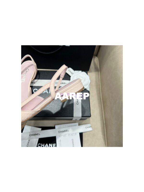 Replica Chanel 22P Slingbacks 20mm 65mm Lambskin Cap Toe G31318 G31319 Pink 15