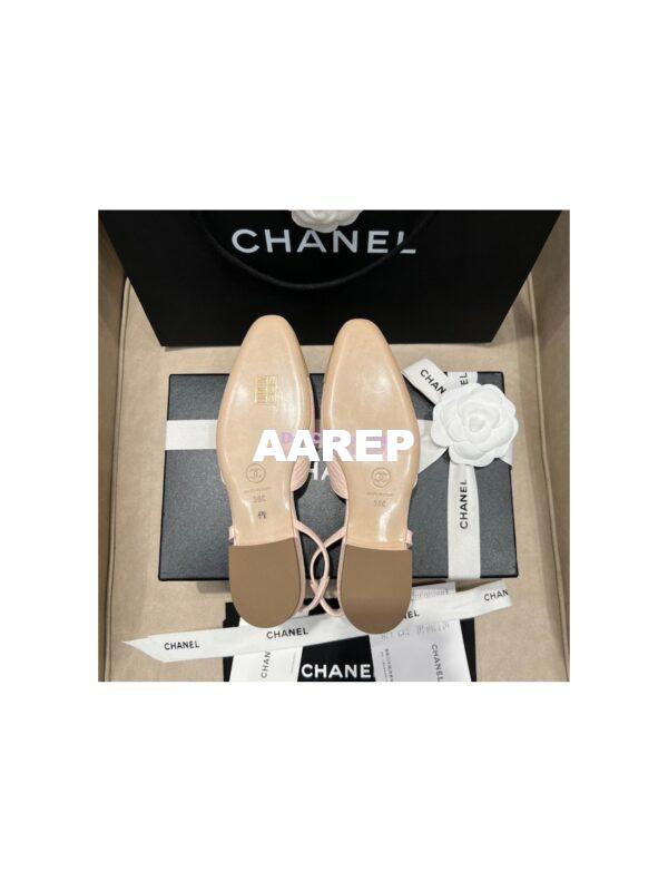 Replica Chanel 22P Slingbacks 20mm 65mm Lambskin Cap Toe G31318 G31319 Pink 16
