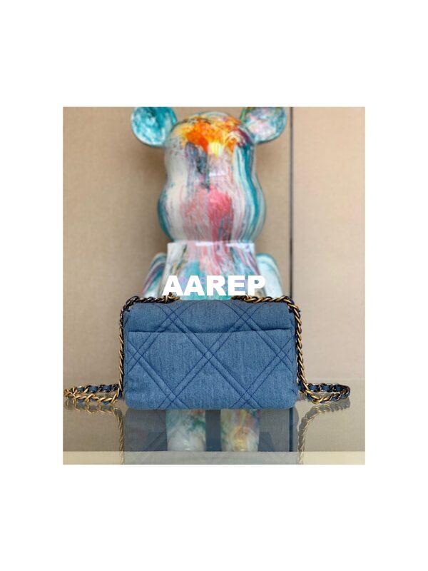 Replica Chanel 22P 19 Flap Bag Denim with Gold Hardware AS1160 4
