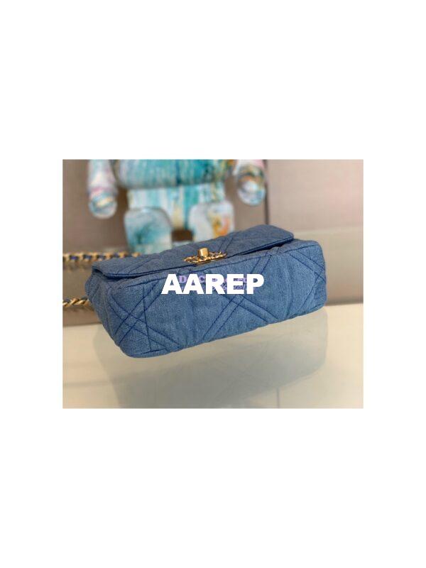 Replica Chanel 22P 19 Flap Bag Denim with Gold Hardware AS1160 6